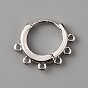 Brass Hoop Earrng Findings, with 6 Horizontal Loops, Ring