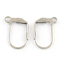 201 из нержавеющей стали серьги выводы Leverback, с петлей, 17x12x1.5 мм, отверстие : 2 мм