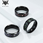 304 из нержавеющей стали кольца палец для мужчин, со стразами, чёрные