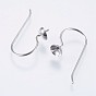 304 Stainless Steel Earring Hooks, For Half Drilled Beads