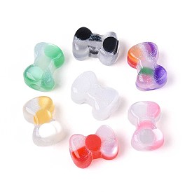 Прозрачный бисер cmолой, бантом, с блеском порошок