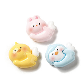 Rabbit/Duck/Chick Opaque Resin Decoden Cabochons, Animal with Wing