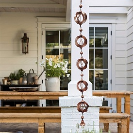 Rotating Rain Chain Iron  Pendant Decorations, Wind Chime Metal Rain Chain Garden Craft