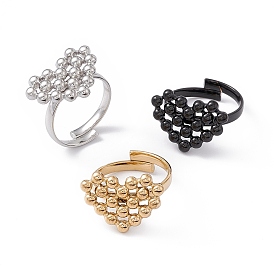 304 Stainless Steel Rings Heart Adjustable Ring for Women