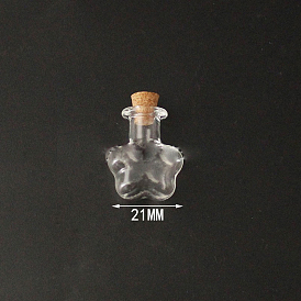 Mini contenants de perles de bouteille en verre à haute teneur en borosilicate, souhaitant bouteille, avec bouchon en liège, prunier