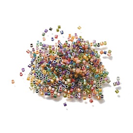 Прозрачные радужные стеклянные цилиндрические бусины