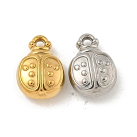 Ion Plating(IP) 304 Stainless Steel Pendants, Ladybug Charm