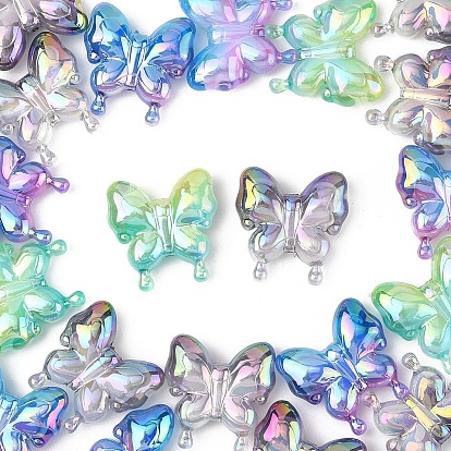 20 шт. УФ-покрытие радужных переливающихся акриловых бусин, градиентные бусины, бабочка