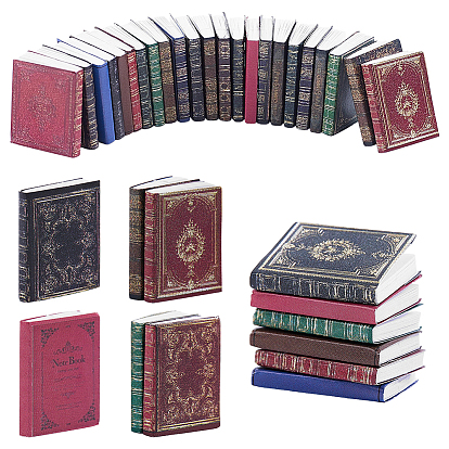 16 Sets 8 Styles Paper Book for Dollhouses, Micro Landscape Dollhouse Accessories, Pretending Prop Decorations