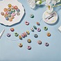 38Pcs 19 Colors Handmade Polymer Clay European Beads, Large Hole Beads, Rondelle