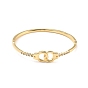 Interlock Double Ring Cubic Zirconia Bangle, Brass Hinged Bangle for Women, Lead Free & Cadmium Free