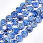 Freshwater Shell Beads Strands, Dyed and Drawbench, Flat Round