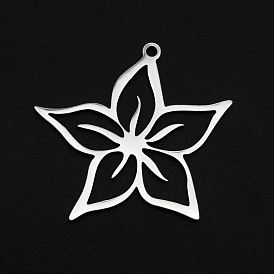 304 Edelstahl Anhänger, Laserschnitt, hohl, Blume