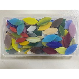 Glass Cabochons, Mosaic Tiles, for Home Decoration or DIY Crafts, Leaf