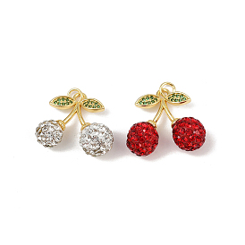 Латунные микро проложить кубического циркония подвески, вишня, с глиной, без свинца и без кадмия, долговечный, стойки покрытие, с целью перехода в кольце