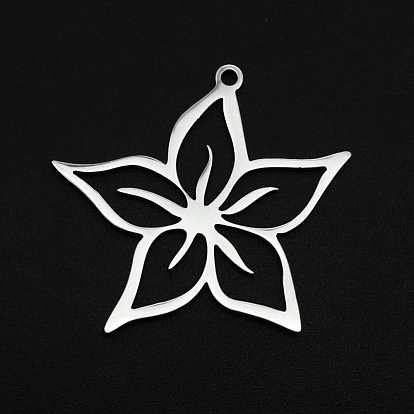 304 Edelstahl Anhänger, Laserschnitt, hohl, Blume