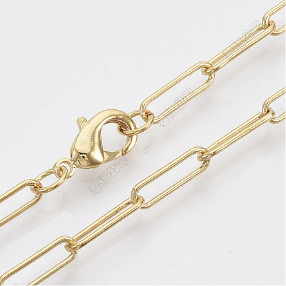 Bracelets à chaîne en trombone ovale en laiton pour femmes, avec fermoir pince de homard