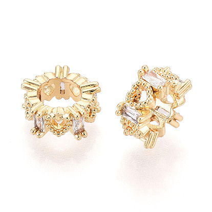 Латунь микропаве прозрачный кубический цирконий европейский бисер, бусины с большим отверстием, без кадмия, без никеля и без свинца, сердце