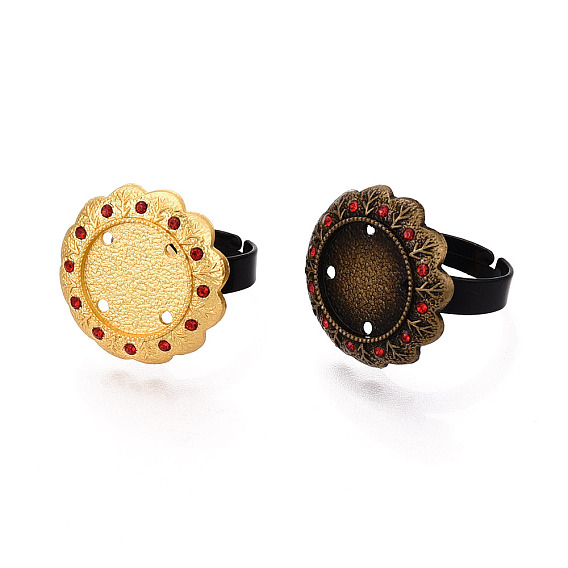 Основание чашки с кольцом из цветочного сплава и железных страз с вращающимся подносом, установка колец для снятия тревожности