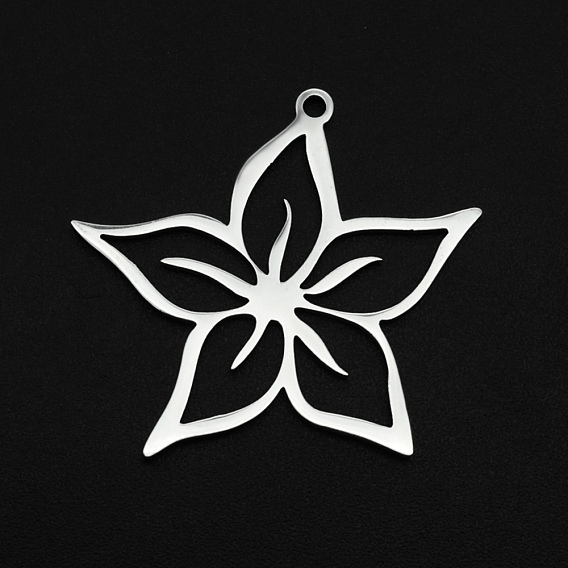 304 Edelstahl Anhänger, Laserschnitt, hohl, Blume