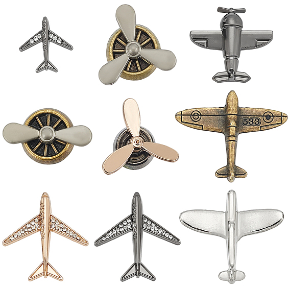 9 шт. 9 стили литые задние булавки для рюкзака и одежды, разнообразные