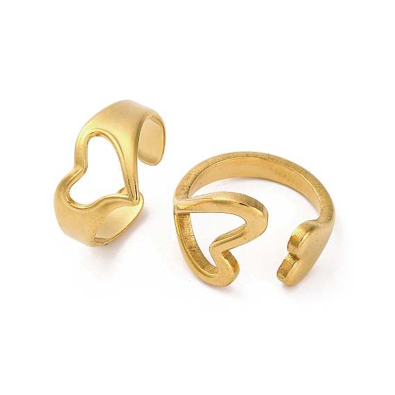 304 открытые манжеты из нержавеющей стали с полым сердцем для женщин