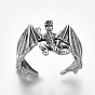 Alloy Cuff Finger Rings, Wide Band Rings, Pterosaur