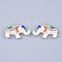 Handmade Seed Beads Pendants, with Elastic Thread, Loom Pattern, Elephant