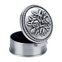 Schmuckschatulle aus Aluminiumlegierung, Runde mit Blume