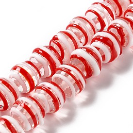 Handmade Bumpy Lampwork Beads, Round with Striped