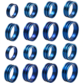 16 шт. 8 стили кольцо для пальца из нержавеющей стали с рифлением