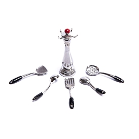 6 шт сплав кухонные принадлежности миниатюрные украшения, аксессуары для кукольного домика с микро-ландшафтом, притворяясь опорными украшениями