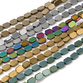 Brins de perles d'hématite non magnétiques synthétiques galvanisées, ovale