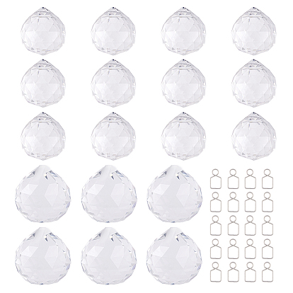 DIY Jewelry Kits, with Transparent K9 Glass Pendants and 304 Stainless Steel Chandelier Connectors Clips Pins, Mixed Shapes