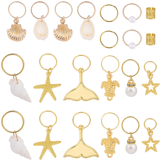 1 Colgante de trenza de cabello de aleación para bolso, pinzas para el cabello dreadlock trenza encantos accesorios para mujeres y niñas