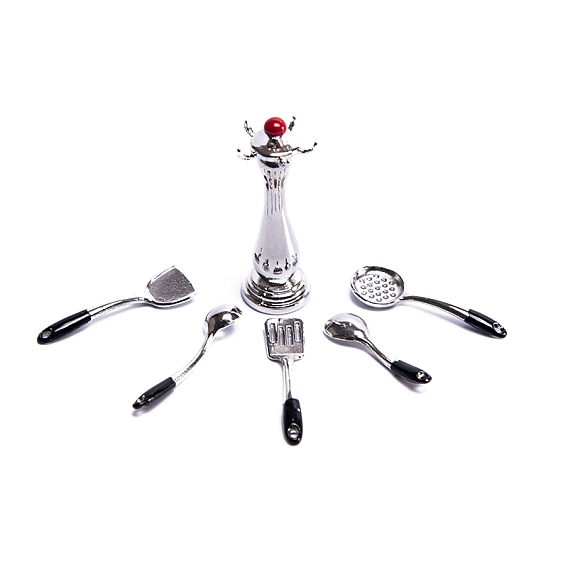 6 шт сплав кухонные принадлежности миниатюрные украшения, аксессуары для кукольного домика с микро-ландшафтом, притворяясь опорными украшениями