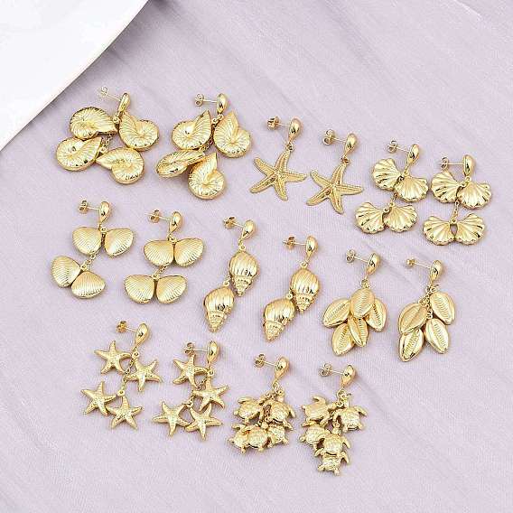 304 из нержавеющей стали болтаться серьги, золотые