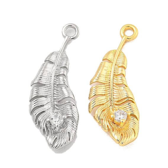 Латунные микропаве прозрачные подвески с фианитом, лист