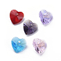 Glass Rhinestone Charms, Faceted, Heart