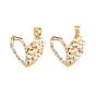 Латунные микро проложить кубического циркония подвески, сердце прелести, со смолевыми бусинами