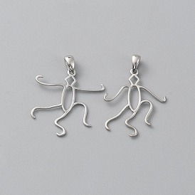 925 Fassungen für hohle Charm-Cabochons aus Sterlingsilber, Twist