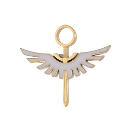 304 нержавеющей стальной эмали подвески, очарование крыла, ионное покрытие (ip), долговечный, реальный 18 k позолоченный