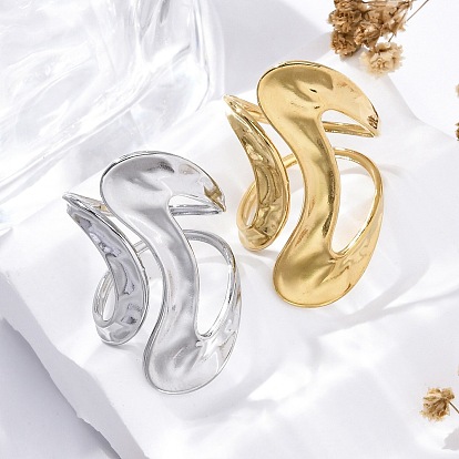 304 открытые манжеты из нержавеющей стали для женщин, ионное покрытие (ip)