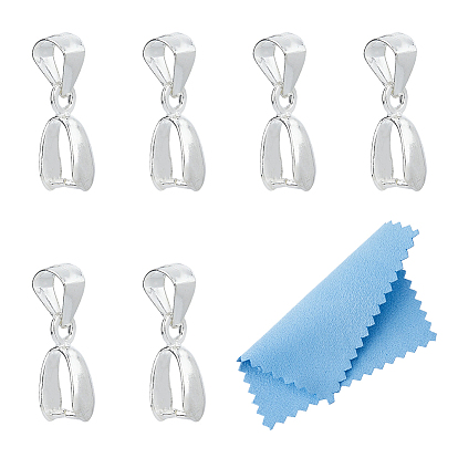 6шт. 925 подвески из стерлингового серебра, льда поручительств выбор щепотка, с печатью s925 и замшевой тканью 1pc, квадратная салфетка для полировки серебра
