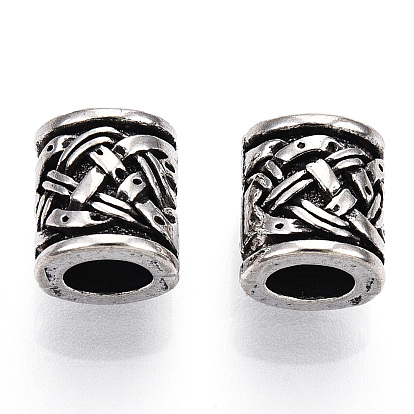 Европейские сплавочные бусины тибетского стиля , бусины с большим отверстием, без кадмия и без свинца, колонка