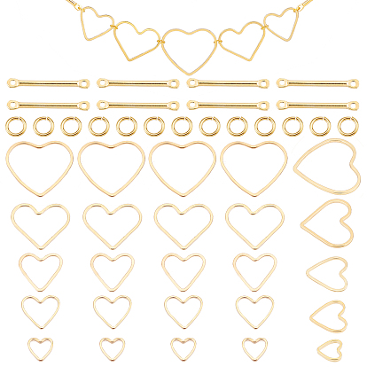 Anillos de unión de corazón de latón y conectores de enlace