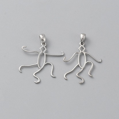 925 Fassungen für hohle Charm-Cabochons aus Sterlingsilber, Twist