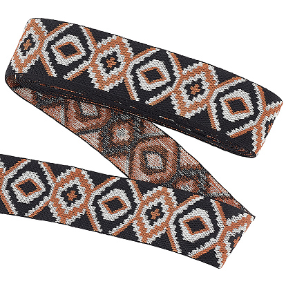 5 Ярды, плоский эластичный полиэстерный шнур/лента с этнической вышивкой., швейные принадлежности для одежды, конский глаз