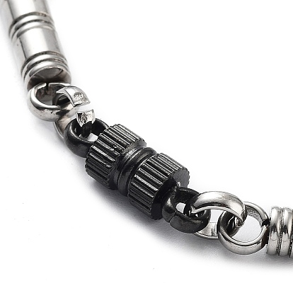 304 Stainless Steel Link Chain Bracelet, Stainless Steel Color & Black