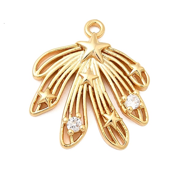 Латунные микро проложить кубического циркония подвески, лист со звездными подвесками, без никеля 